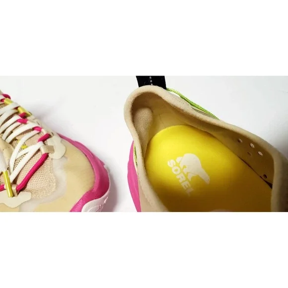Sorel Sneakers Kinetic Breakthru Tech Lace 7.5 Bleached Ceramic & Fucshia Shoes - Picture 9 of 13